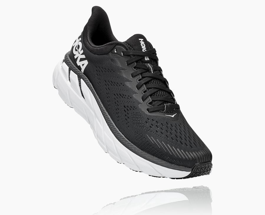 Tenis Hoka One One Hombre Negros/Blancos - Clifton 7 - VAPR26815